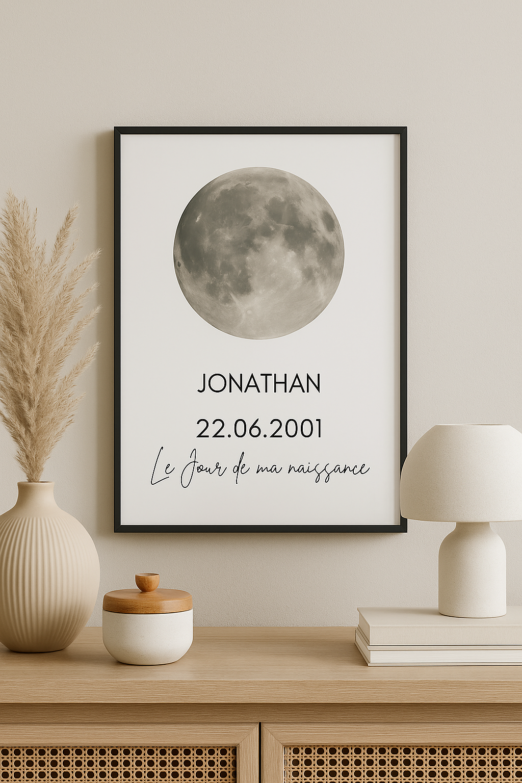 Tableau de naissance cadre de Lune 